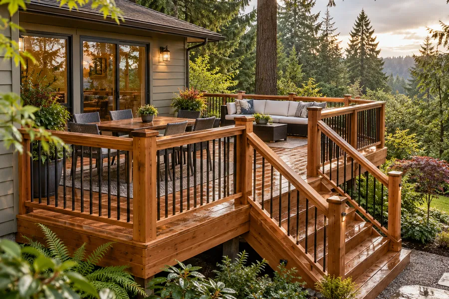 Deck project in an Oregon home